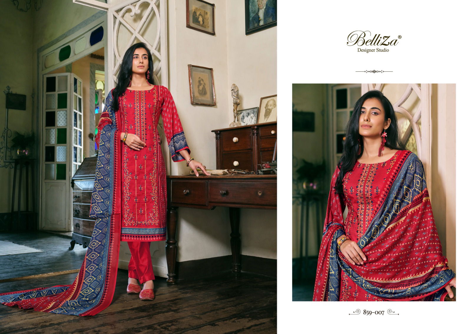 Binsaeed By Belliza Pure Cotton Dress Material Catalog
